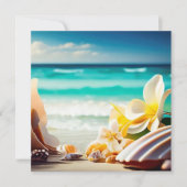 ビーチ宝物の空のグリーティングカード カード (正面)