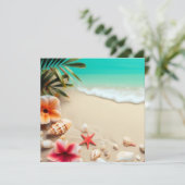 ビーチ宝物の空のグリーティングカード カード (スタンド正面)