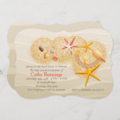 ビーチ宝物卒業ビーチパーティの招待状 招待状 (正面/裏面)