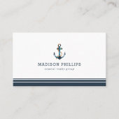 ビーチ実在エステートエージェントのいかりをテーマに航海のした 名刺 (正面)