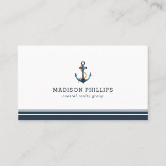 ビーチ実在エステートエージェントのいかりをテーマに航海のした 名刺