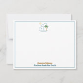 ビーチ実在エステートカンパニー可愛カスタマイズい ノートカード (正面)