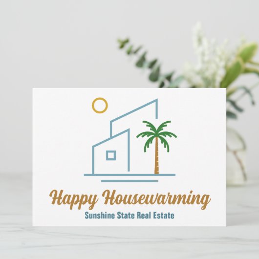 ビーチ実在エステート会社かわいいカスタマイズ可能なカード (スタンド正面)