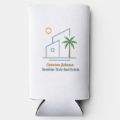 ビーチ実在エステート会社かわいいカスタマイズ スリム缶クーラー (正面)