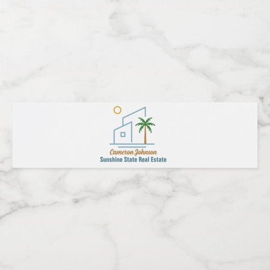 ビーチ実在エステート会社かわいいカスタマイズ ペットボトルラベル (シングルラベル)