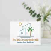 ビーチ実在エステート会社かわいいカスタマイズ ポストカード (スタンド正面)