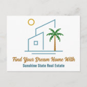 ビーチ実在エステート会社かわいいカスタマイズ ポストカード (正面)