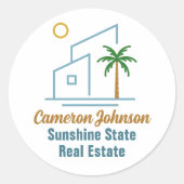 ビーチ実在エステート会社かわいいカスタマイズ ラウンドシール (正面)