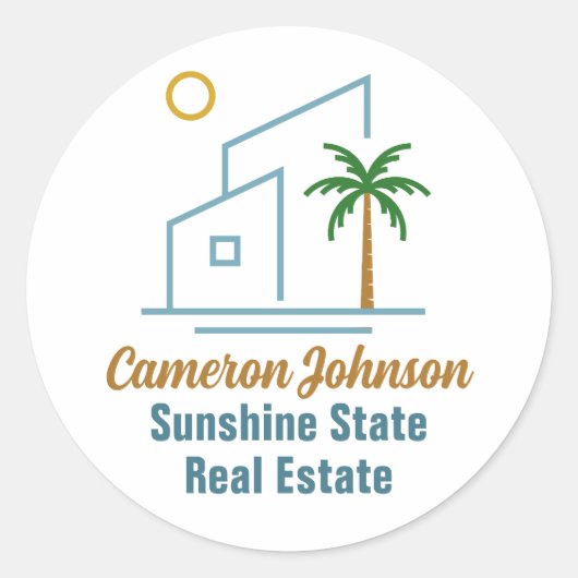 ビーチ実在エステート会社かわいいカスタマイズ ラウンドシール (正面)