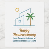 ビーチ実在エステート会社かわいいカスタマイズ ワインラベル (シングルラベル)