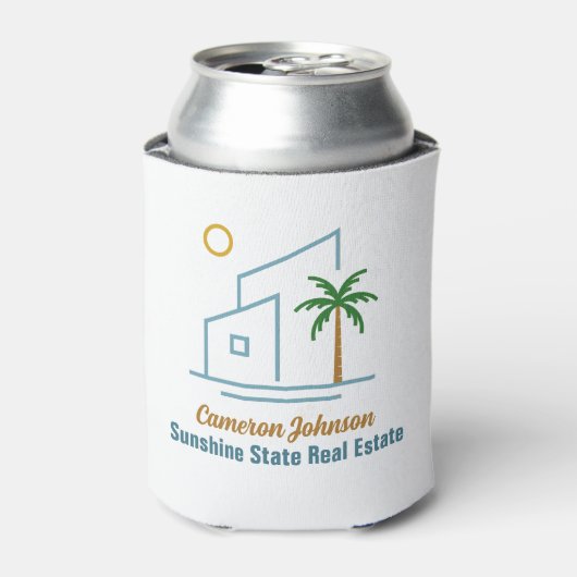 ビーチ実在エステート会社かわいいカスタマイズ 缶クーラー (缶正面)