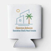 ビーチ実在エステート会社かわいいカスタマイズ 缶クーラー (裏面)