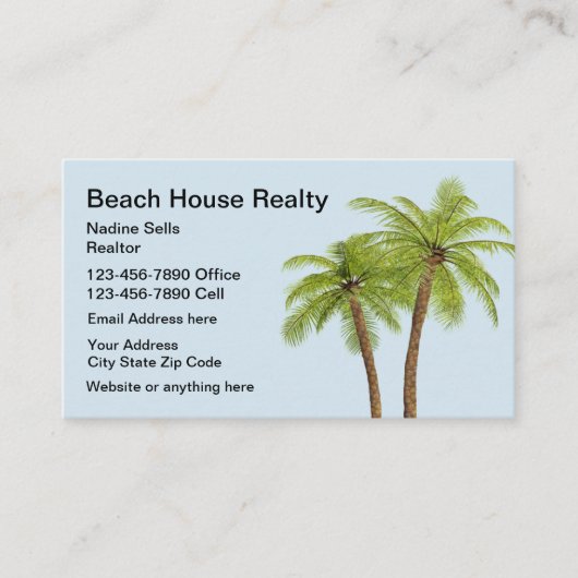 ビーチ実在エテートパームツリーズデザイン 名刺 (正面)
