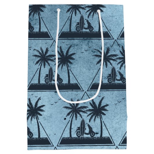 ビーチ寿命幾何学模様 ミディアムペーパーバッグ (裏面)