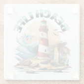 ビーチ寿命 ガラスコースター (裏面)