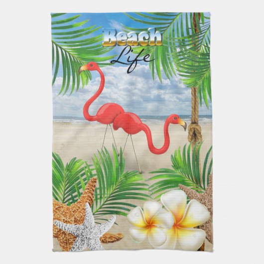 ビーチ寿命 キッチンタオル (縦)