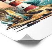 ビーチ寿命 |トロピカルライトハウスアート ポスター (角)