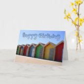 ビーチ小屋のバースデー・カード カード (黄色い花)