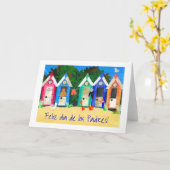 ビーチ小屋の父の日カード-スペインのな挨拶 カード (黄色い花)