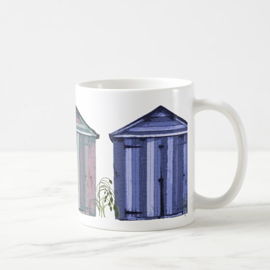 ビーチ小屋の芸術 コーヒーマグカップ (右)