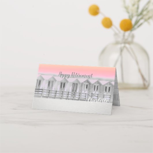 ビーチ小屋の退職パーティープレイスカード プレイスカード (正面)