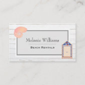 ビーチ小屋の遊歩道のビーチのレンタル 名刺 (正面)
