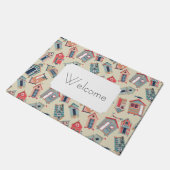 ビーチ小屋パターン|はあなたの文字を加えます ドアマット (アングル)