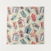 ビーチ小屋パターン タペストリー (正面(横))