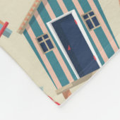 ビーチ小屋パターン フリースブランケット (角)