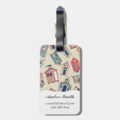 ビーチ小屋パターン ラゲッジタグ (裏面縦)