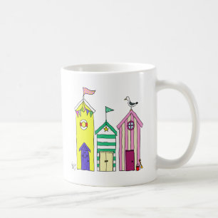 ビーチ小屋1匹のイラストレーション コーヒーマグカップ