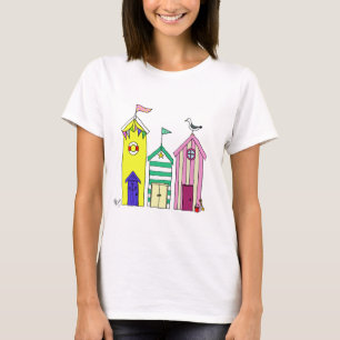 ビーチ小屋1匹のイラストレーション Tシャツ