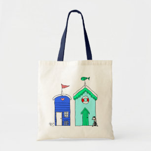 ビーチ小屋2のイラストレーション トートバッグ