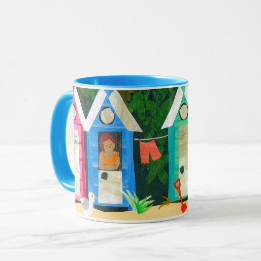 "ビーチ小屋"の信号器のマグ マグカップ (正面左)