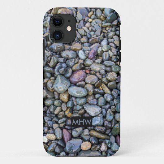 ビーチ小石カスタム類モノグラムケース Case-Mate iPhoneケース (裏面)