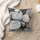 ビーチ小石写真自然グッドモーニング クッション (ブランケット)