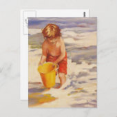 ビーチ少年の海波 ポストカード (正面/裏面)
