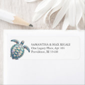 ビーチ差出人住所ラベルウミガメ ラベル (インサイチュ)