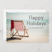 ビーチ帽付きサンタ椅子 シーズンカード (正面/裏面)