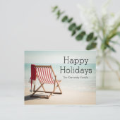 ビーチ帽付きサンタ椅子 シーズンポストカード (スタンド正面)