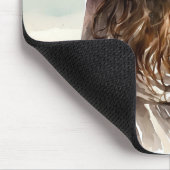 ビーチ帽付き女性 マウスパッド (コーナー)