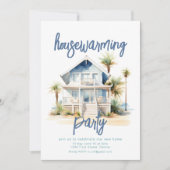 ビーチ引っ越し祝いパーティーパーティー招待状 招待状 (正面)