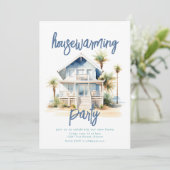 ビーチ引っ越し祝いパーティーパーティー招待状 招待状 (スタンド正面)