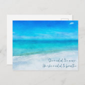 ビーチ引用文フロリダコースタルトロピカルティール(緑がかった色)ブルー ポストカード (正面/裏面)