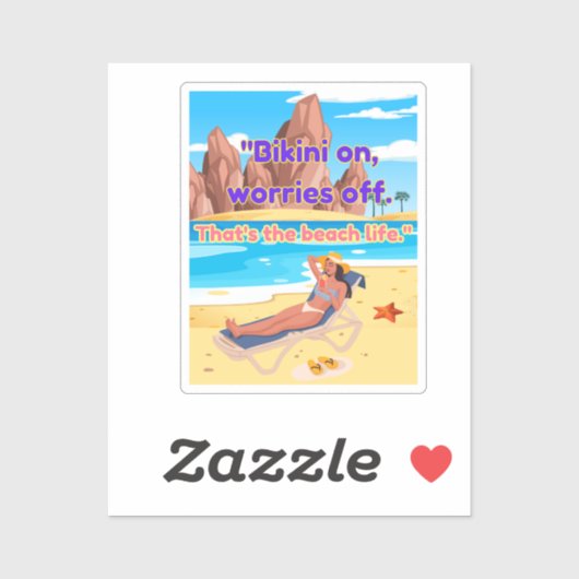 ビーチ引用文 シール (シート)