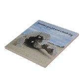 ビーチ恋人ドリフトウッド写真カリフォルニア海岸海 タイル (側面)