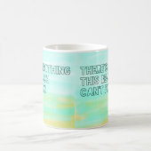 ビーチ恋人引用文水の色ミニマルタイポグラフィ コーヒーマグカップ (中央)