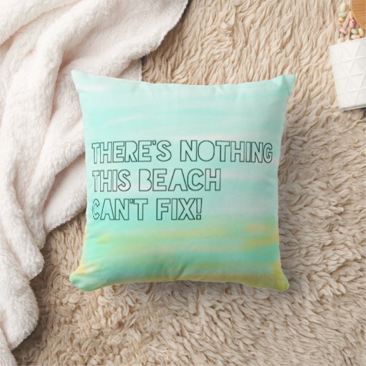 ビーチ恋人引用文水彩タイポグラフィ クッション (ブランケット)