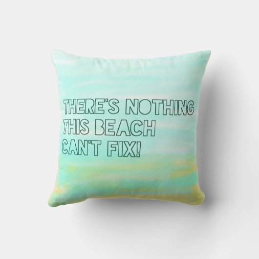 ビーチ恋人引用文水彩タイポグラフィ クッション (裏面)