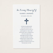 ビーチ悔やみや弔慰葬儀記念祈りの言葉カード (裏面)